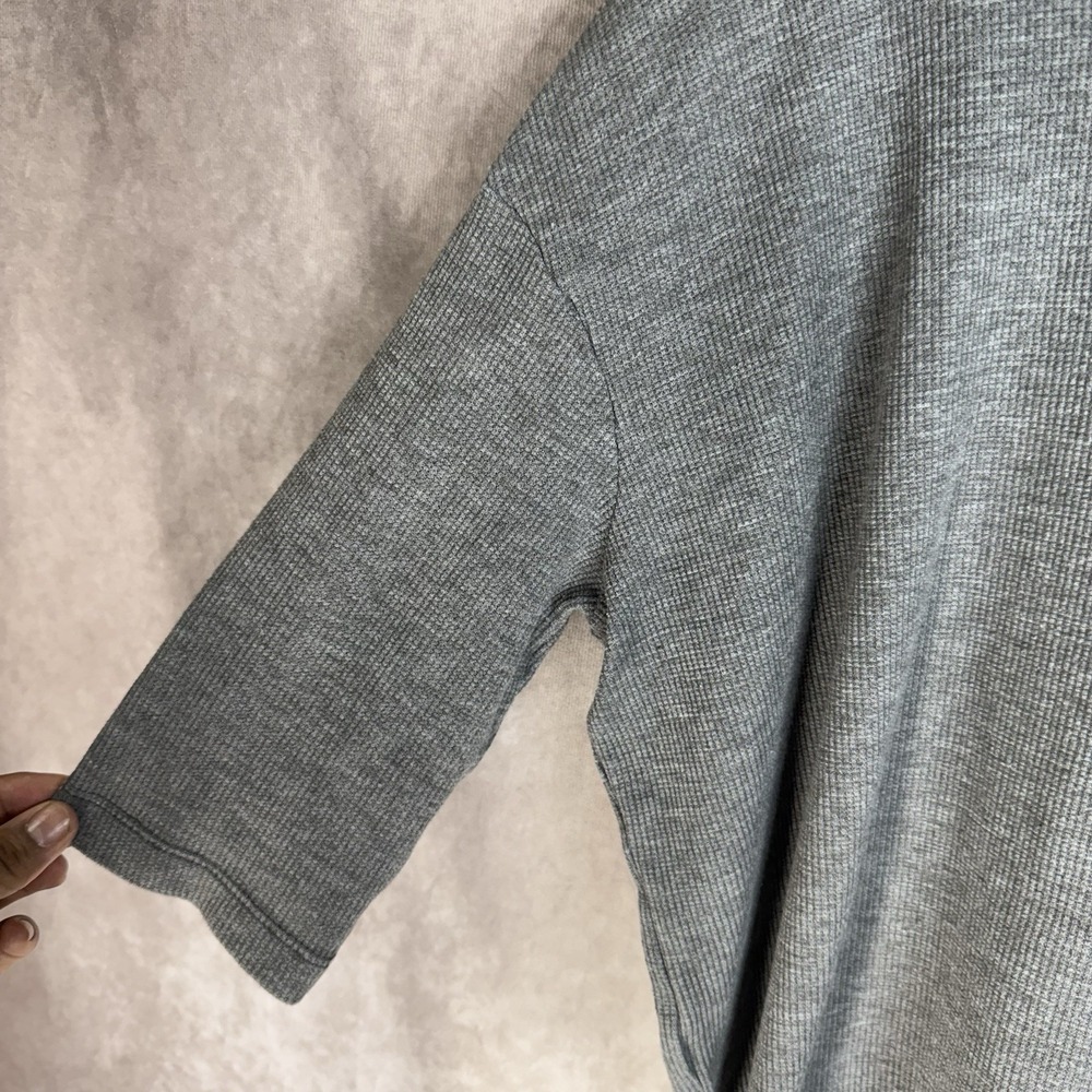 Nation LTD Waffle Knit Thermal Hi-Low Top In Gray Women's Size S - Picture 4 of 6
